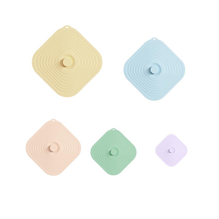 Silicone Sealing Lids for Cups & Bowls, Dustproof & Microwave Safe, 5-Piece Set