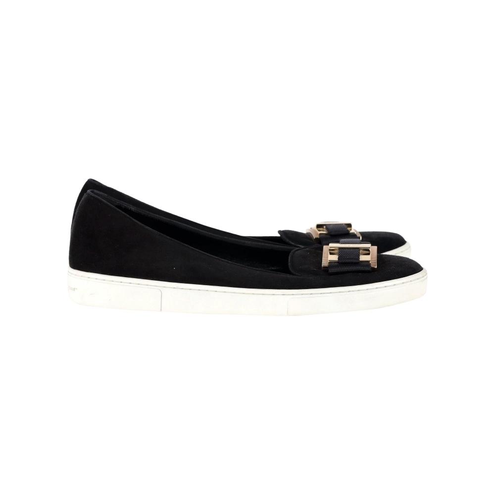 

Salvatore Ferragamo Pelagie Flats In Black Suede Black UK 6.5