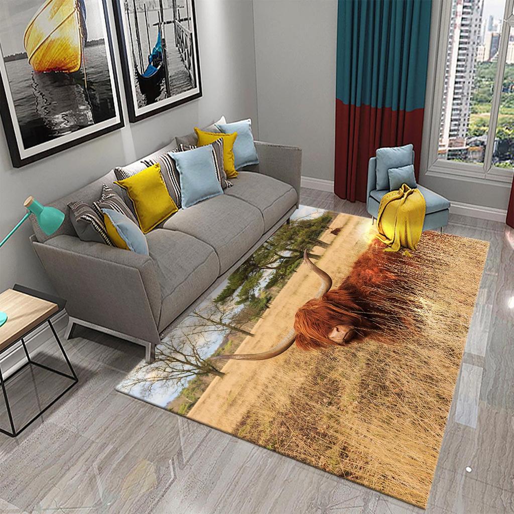 Yoga Mat Bedroom Living Room Decorative Door Mat Cute Cow Rug Farm Animal Rectangular Rug