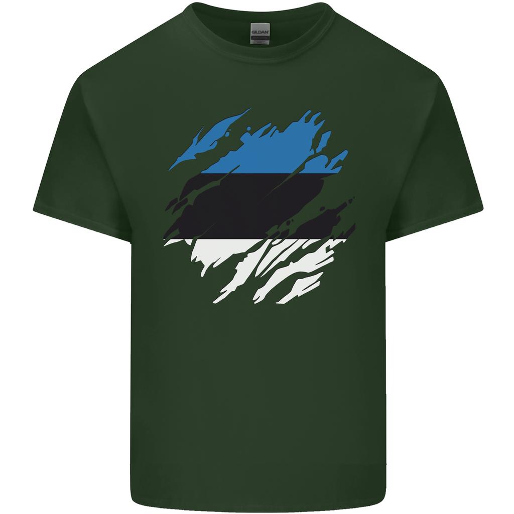 Torn Estonia Flag Estonian Day Football Unisexs Light Cotton Tshirt