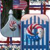 USA Independence Day Wreath, American Flag Patriotic  Wreath Front Door Decoration