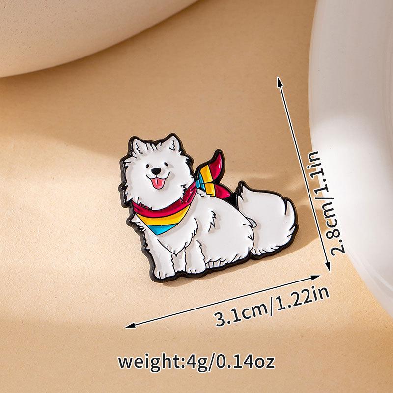 Cartoon Creative Dog Series Small Animal Alloy Brooch Samoyed Puppy Bag Decorative Badge