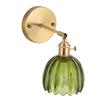 Vintage Wall Sconces with Cute Green Tulip Glass Lampshade 180 Degree Adjustable Brass Sconces Hradwired Modern Wall Lighting