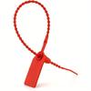 Plastic Tamper Seals,100Pcs Tamper Self-Locking Security Zip Tie,Security Tag for Extinguishers and Safety,9-13/16" Long,Red