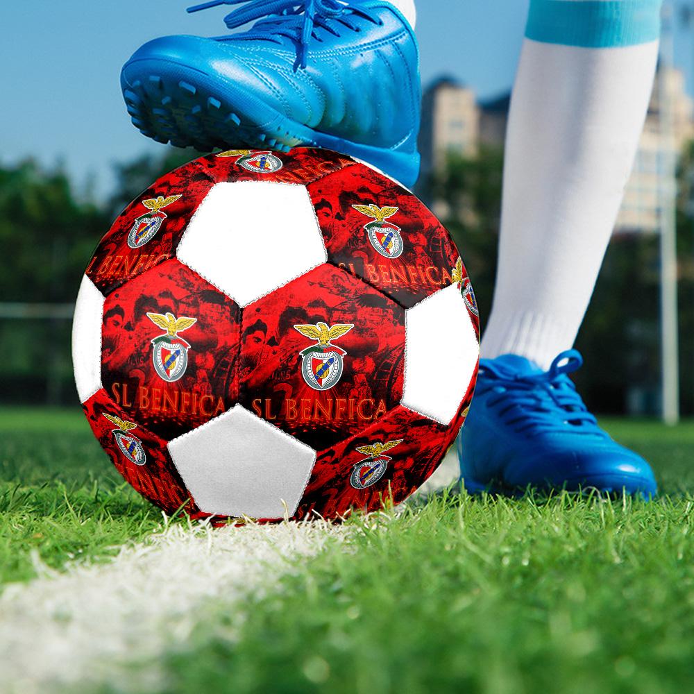 1 Stück SL Benfica Logo Größe 5 Fußball PragHallenfußball Bunt Alle Altersgruppen Maschinengenäht PVC Wettkampfbereit Langlebig Hoher Rückprall