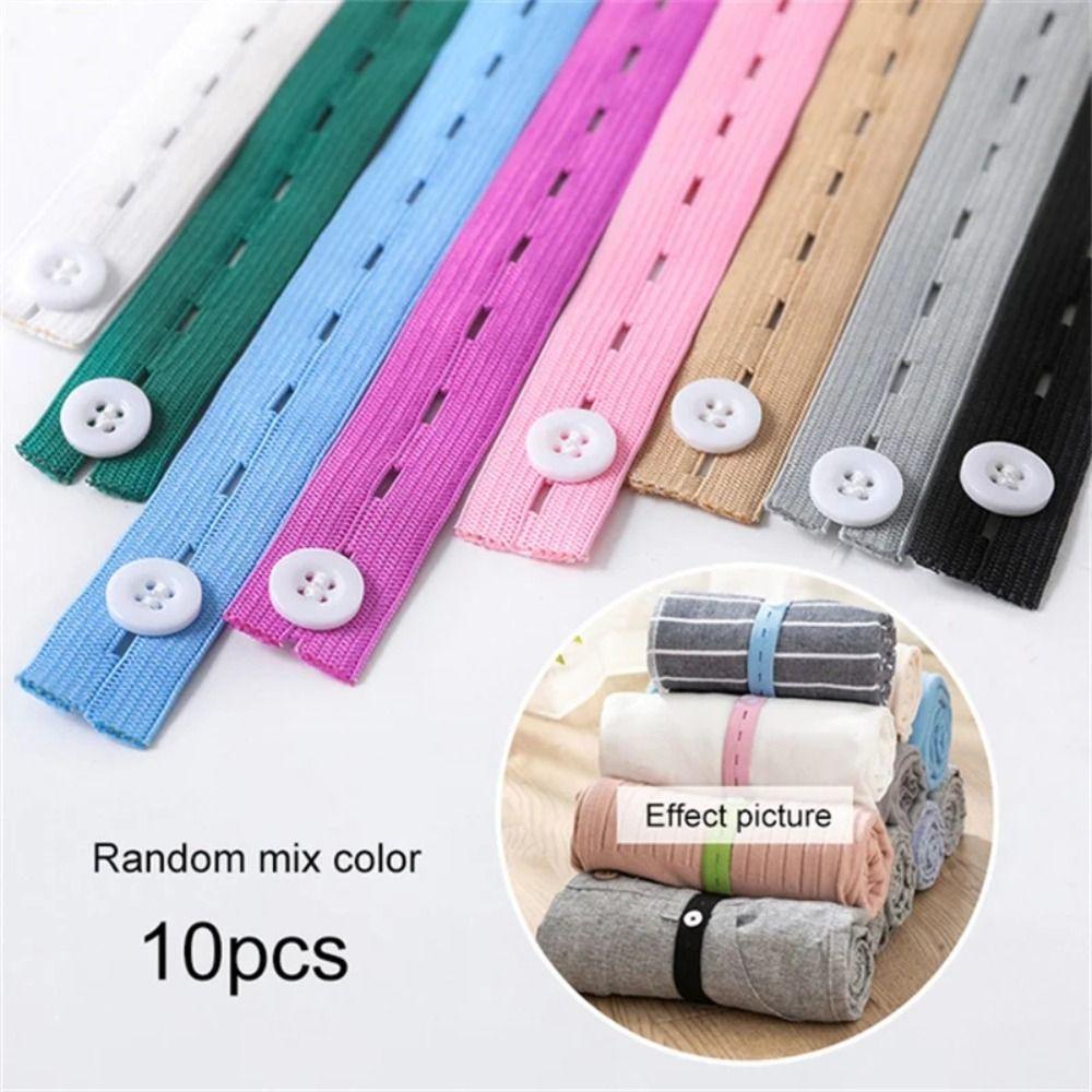 10pcs Flat Binding Strap Nylon Folding Clothes Band Storage Elastic Band  Curtains Storage