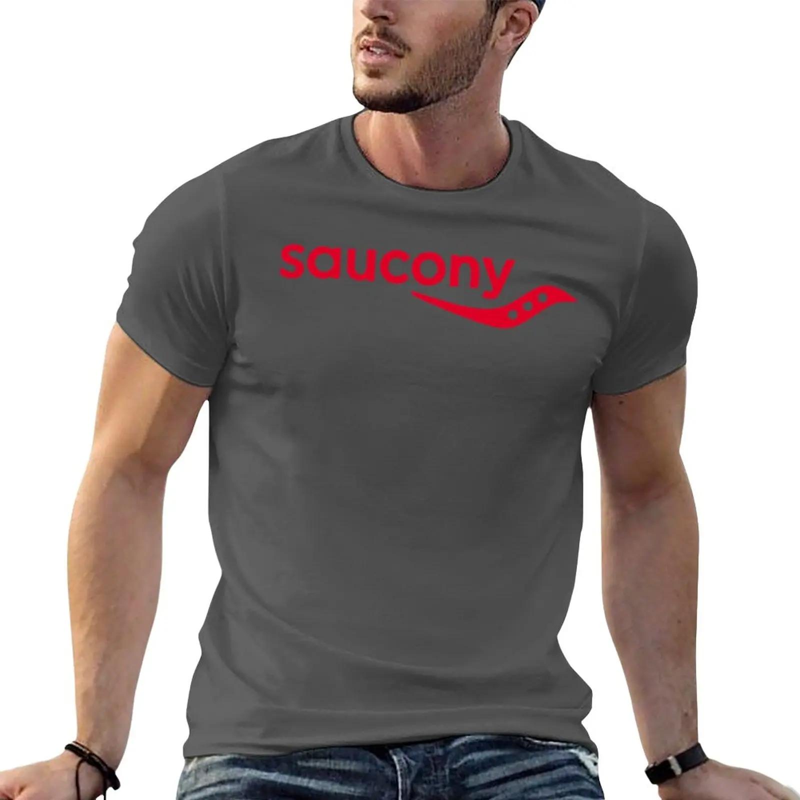 XIXI Fashion Nieuw Saucony Logo T-shirt T-shirt kort effen t-shirt esthetische kleding zomerkleding Heren katoen 3XL