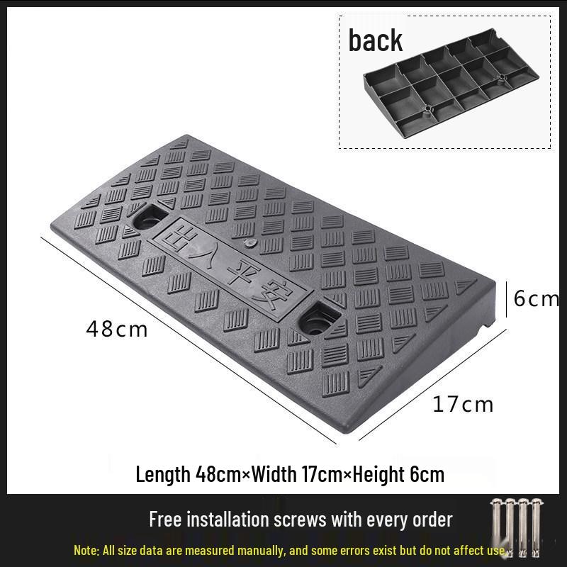 Car Curb Ramp: Plastic Step Pad for Sill, Edge, or Slope, Ideal for Uphill Climbing and Speed Bump Triangle Pad