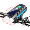 Solar Power Bicycle Headlamp with 130db Horn LED Cycling Lantern Power Display High Beam Bicycle Flashlight Bicycle Accessories