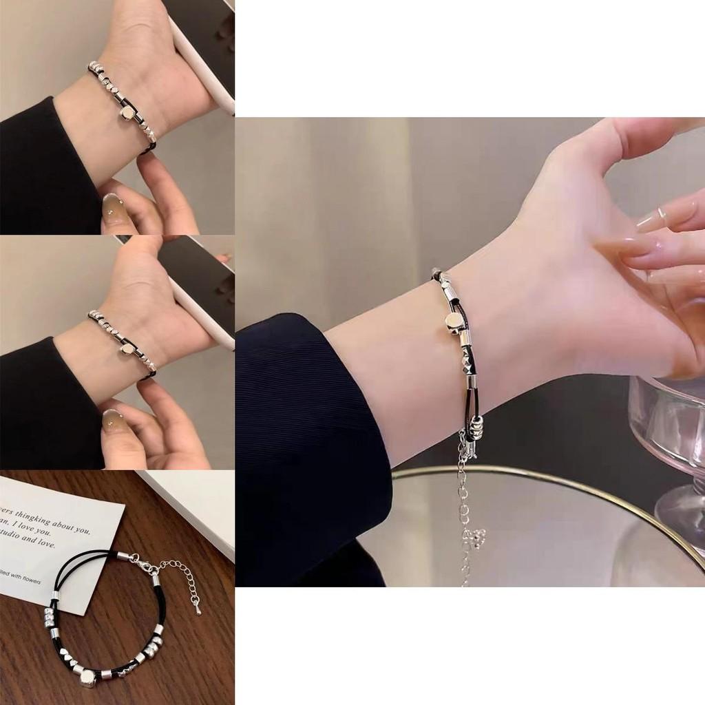 Unique Geometric Silver Square Leather Bracelet For Men And Women 2024 Summer