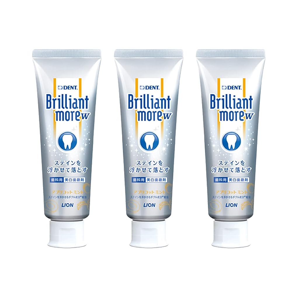 LION Dental Tone-Up Brilliant More Double Apricot Mint Toothpaste (90g) - 3 Pack