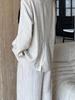 LUXI Women's Autumn Tencel Linen Blazer & Pants Set