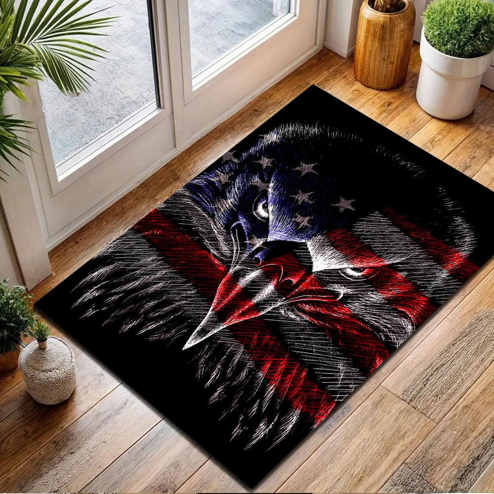 American Flag Eagle Design Patterned carpet, non slip mat suitable for living room and bedroom sofas