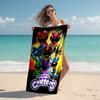 Beach Towel with Smiling Critters Pattern - soft,absorbent,machine washable Lightweight&Modern,swimming,Travel Essentials