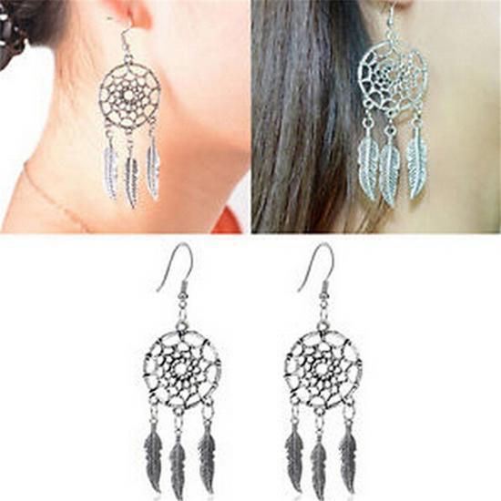 Women Fashion Bohemian Dream Catcher Drop Dangle Earring Christmas Gift Jewelry AVE