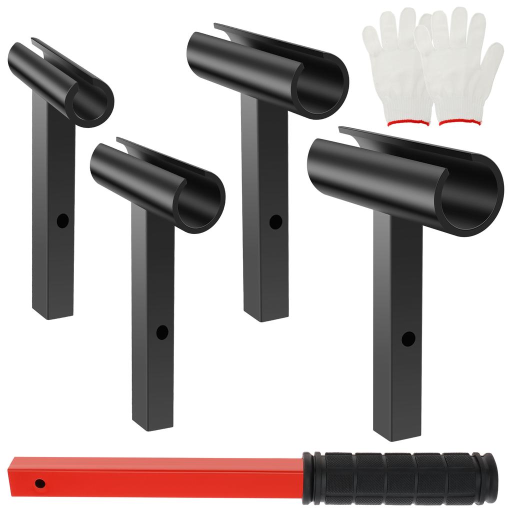 4 In 1 Hinge Gap Adjusting Tool Kit with Rubber Grip and Work Gloves Heavy Duty Hinge Gap Adjusting Hinge Wrench Heads Tools