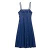 2025 Spring/Summer Women's Light Mature Backless Slimming Denim Suspender Dress