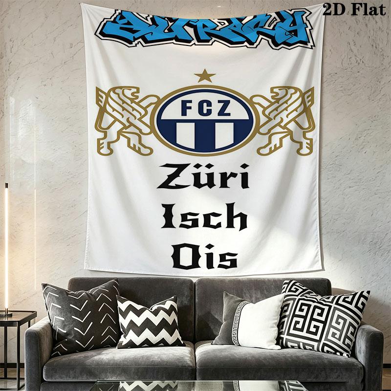 FC Luzern Wall Hanging Printed Fabric Blanket Decorative Tapestries for Bedroom Living Room Home Decor