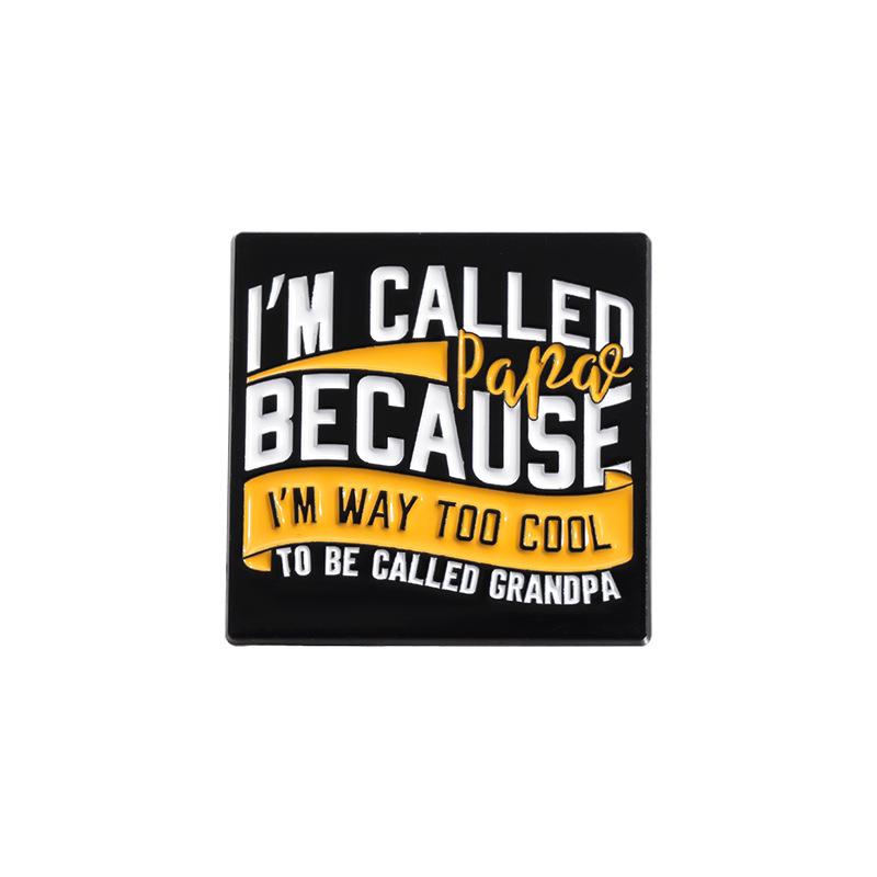 

Square Contemporary Geometric Brooch With Letter Design Unique Painted Accent For Outfits Fashionable