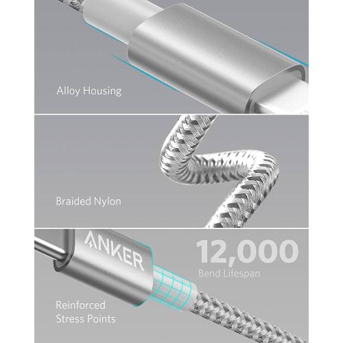Anker Heavy Duty Nylon USB-C & Lightning Cable MFi Certified USB PD Compatible with iPhone 14 / 13 / 12 / SE (3rd Generation) (3.0m Silver)