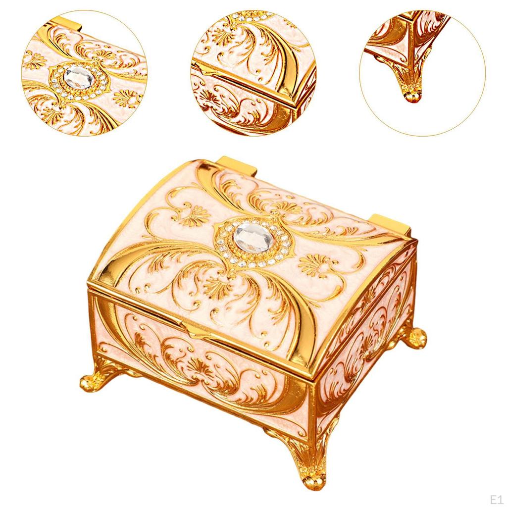 Trinket Organizer Small Jewelry Storage Box 7.3x6.1x4.9cm Multipurpose Sturdy for Rings Earrings
