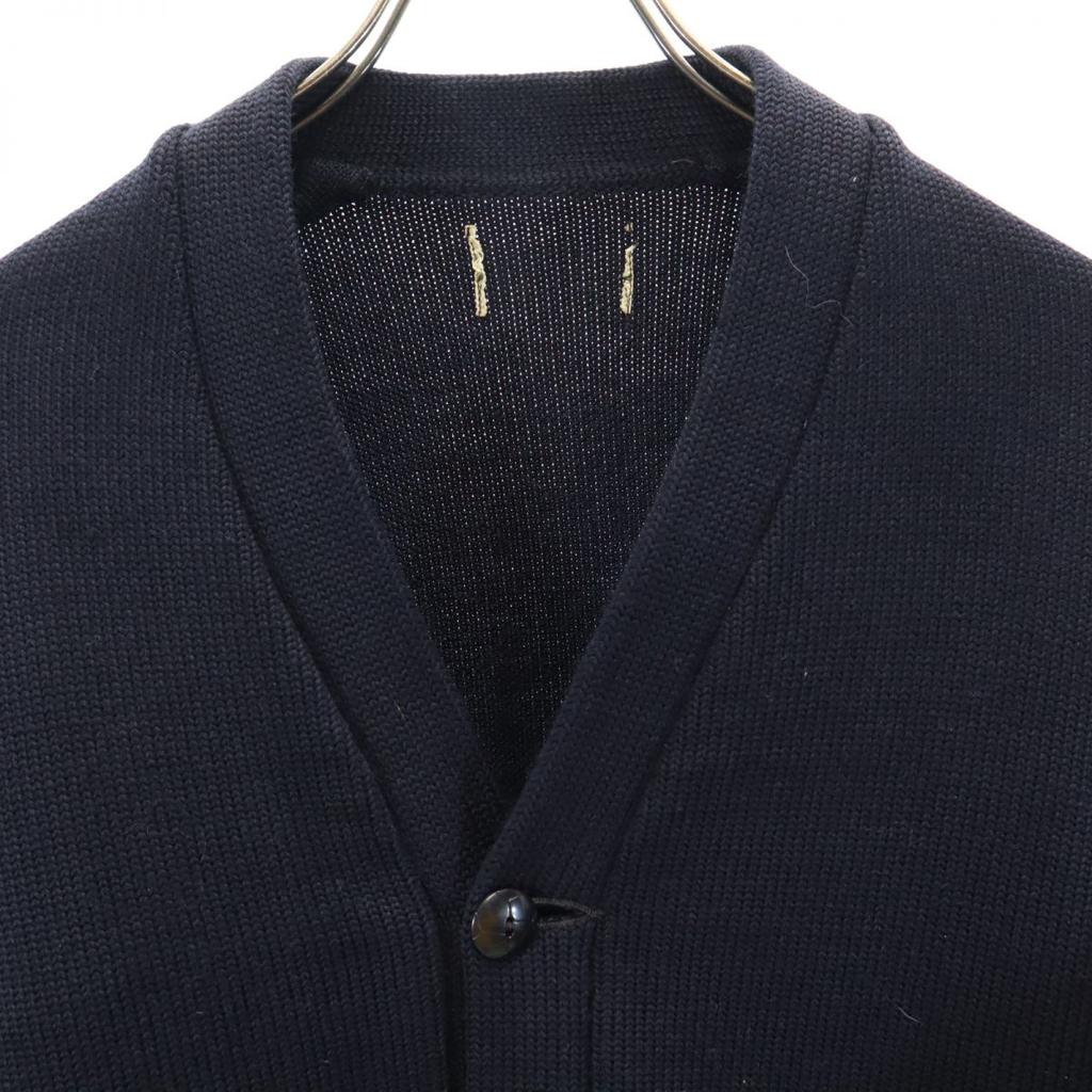 VINTAGE 70s lettered cardigan Long sleeve knit cardigan Navy system Women Used