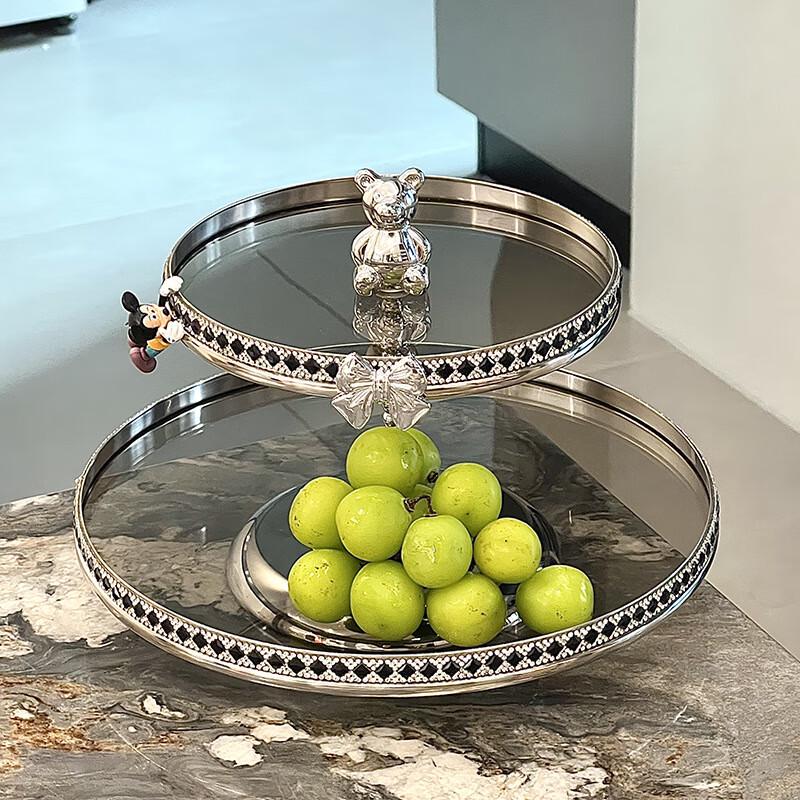 Glass Fruit Plate & Cake Stand Set