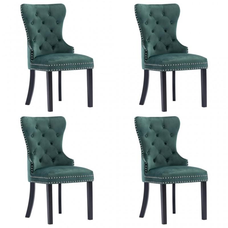 Day and Night - Day and Night Dining Chairs 4 Units Dark Green Velvet