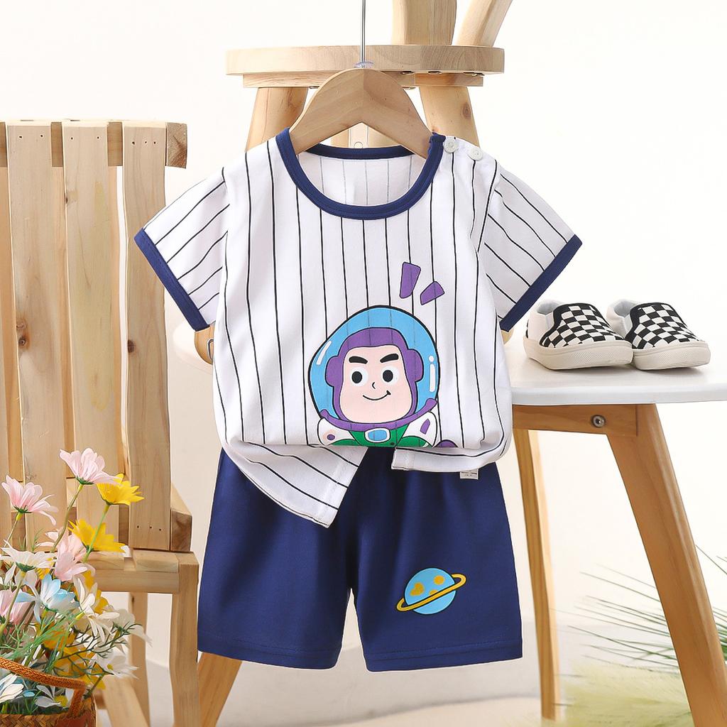 hildren's short-sleeved set cotton boys' -shirt baby summer children's clothing girls' shorts baby clothes summer clothing wholesale