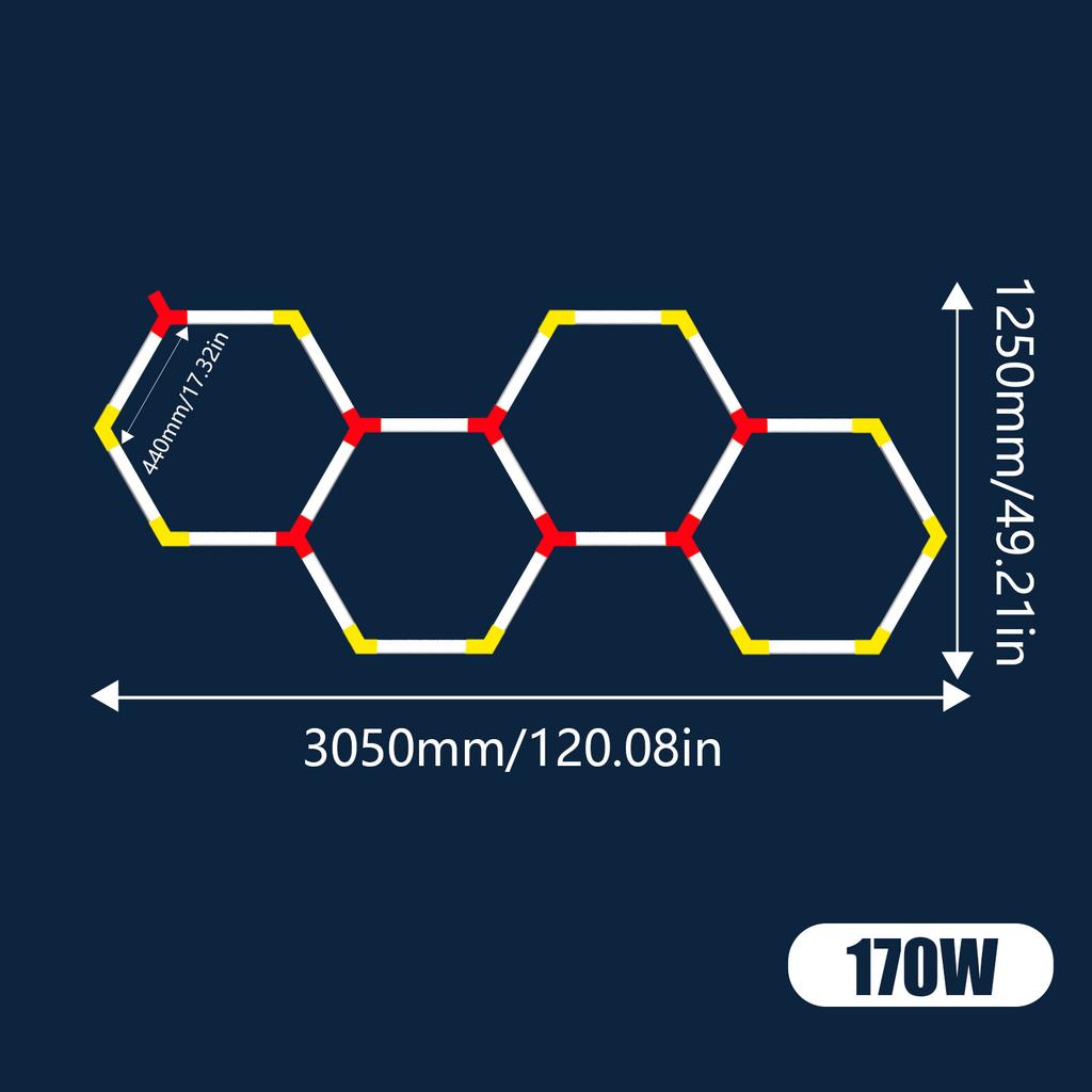 Barbershop Hair Salon Led Ceiling Light Hexagon Garage Light AC85-265V Honeycomb Led Tube Lighting For Car Detailing Workshop