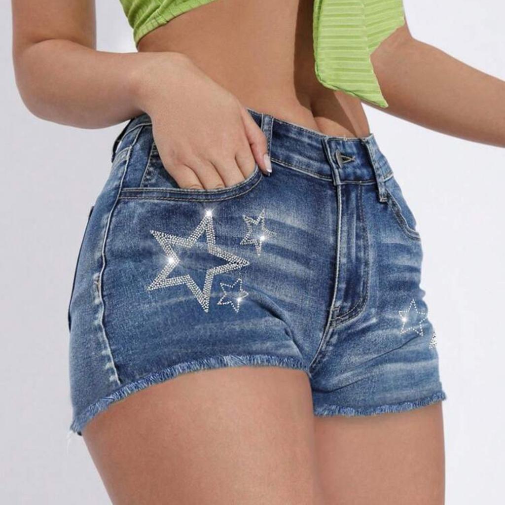 Women High Waisted Baggy Wide Leg Denim Shorts Casual Jean Shorts