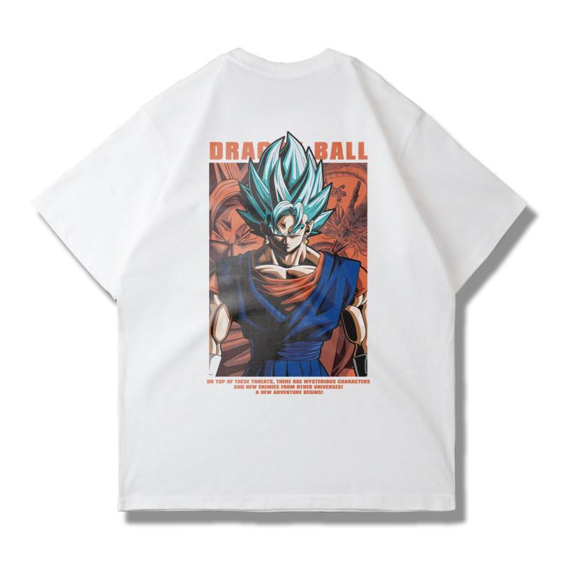 

The Anime Dragon Ball Collaboration Black Goku Shortsleeved Tshirt for Men and Women in Loose Black and White for Summer 4XL