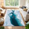 Crystal Clear Lake Boat Non-Slip Home Carpet Design for Office Decor Living Room Gift