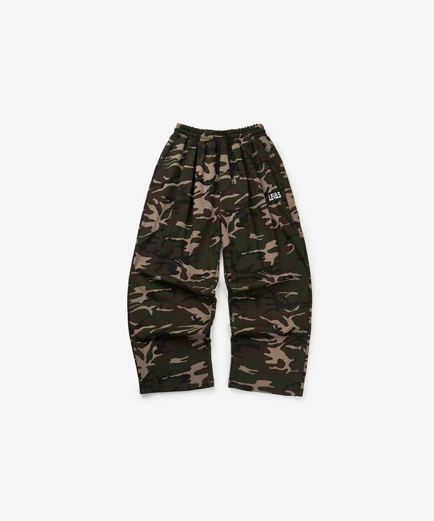 Leubase Old School Double-Pleated Wide Terry Pants_Green Camo