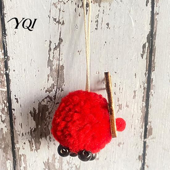 Rustic Style Christmas Tree Decorations Felt Elk Hanging Ornaments, Cute Fuzzy Pom Reindeer Creative for Stores Pendant, Holiday Party Winter