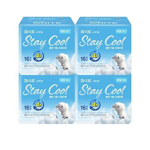 

White Stay Cool Sanitary Napkin 4-Pack Bundle (Choose 1 of 2 Sizes) (Medium/Large) Stay Cool Large 16Px4