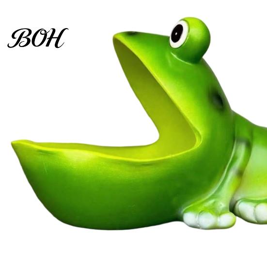 Grappige Huisdecoratie Cartoon Kikker Opbergkom, Hars Beeldje Sleutelhouder, Decoratieve Organizer Schaal voor Hal Woonkamer Bureau