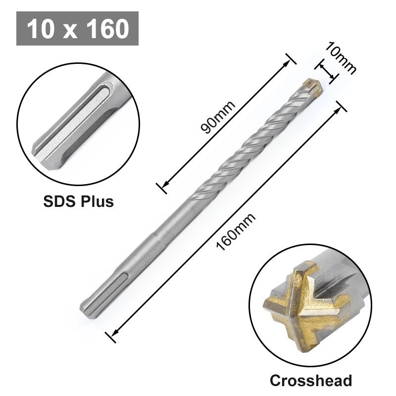 Cross Bit Four-Blade Electric Hammer Bit Carbide Impact Drill Concrete Reinforcement Square Shank Round Shank Five-Pit Shank