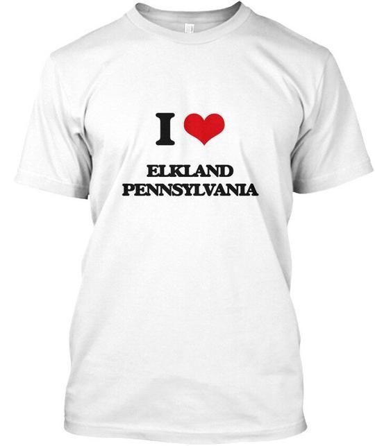 I Love Elkland Pennsylvania T-Shirt Made in the USA Size S to 5XL