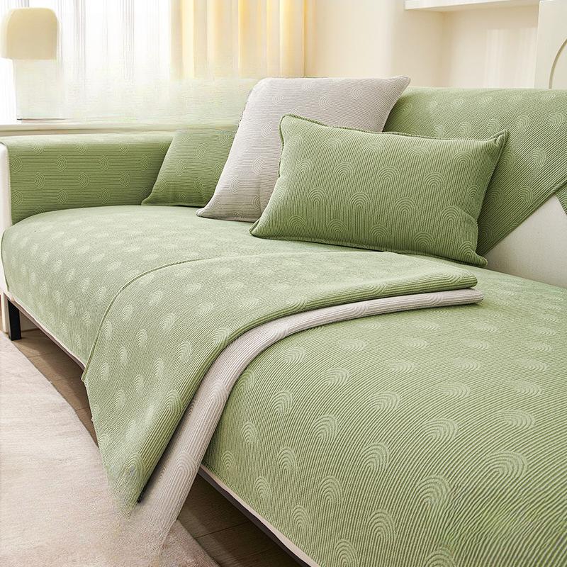 Chenille Rainbow Pattern Sofa Cushion Four Seasons Universal Sofa Cover Cover Solid Color Simple Modern Cushion Sofa Cover Cloth