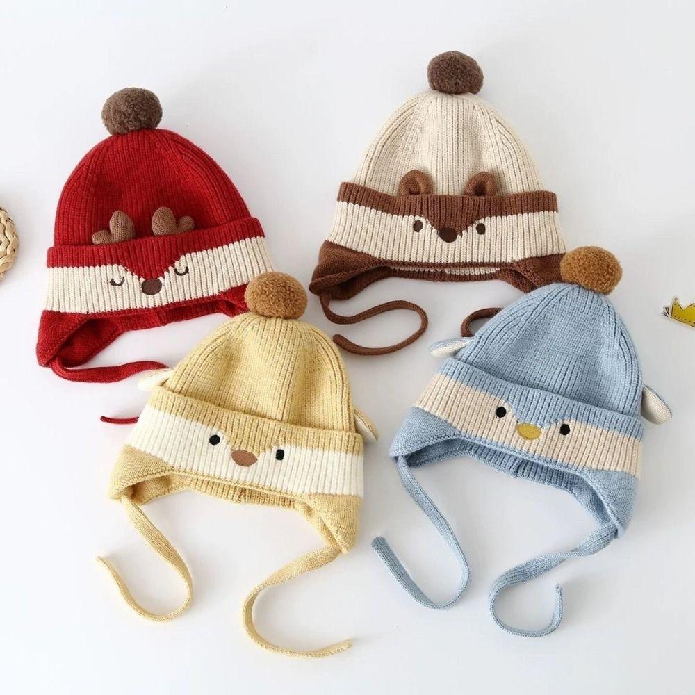 Cotton Kids Beanie Warm Thick Earflap Hat Skin Friendly Kids Hat Daily Outdoor