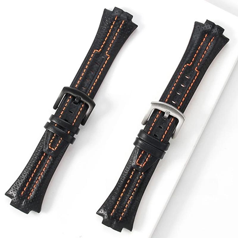 15x27mm Genuine Leather Watchband for Seiko SNL021P1 SNL017P1 SNA595P2 SNL029P2 Waterproof Wristband Replacement Bracelet Belt