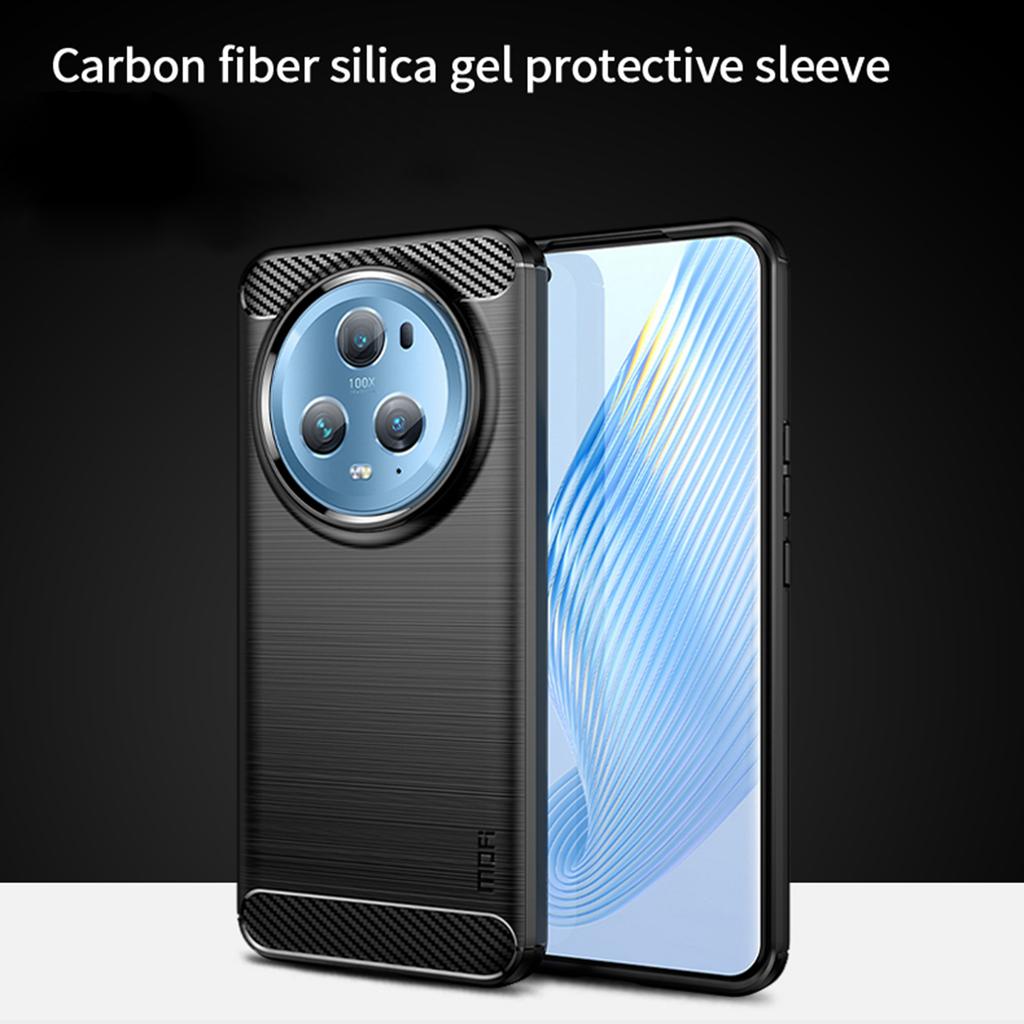 MOFI JK TPU Series-1 For Honor Magic5 Pro Drop-proof Carbon Fiber Soft TPU Phone Case Brushed Cover