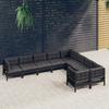 Day and Night - Day and Night Garden Furniture 9 Pieces and Cushions Black Pine Wood