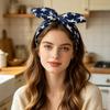 Women Headband USA Flag Independence Day Theme Three-Dimensional Rabbit Ear Bow Shape Headband Sponge Filling Non-Slip Hair Hoop