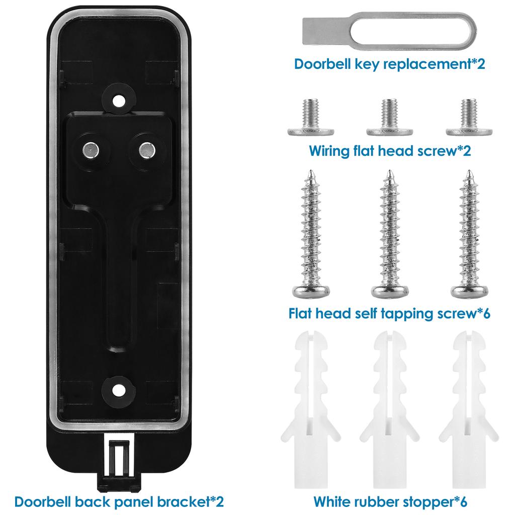 2Pcs New Doorbell Backplate Plastic Safe Doorbell Mounting Bracket with Screws for Home Office Apartment Dorm Not Block Doorbell