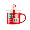 400ml Creative Cartoon Snowman Christmas Ceramic Cup with Lid Couple Tea Cups Household Breakfast Dessert Oatmeal Mugs Drinkware