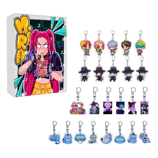 Advent Calendar 2025 24 Days Christmas Countdown Calendar with 24 Keychain Toys Gifts for Kids Adult Teens