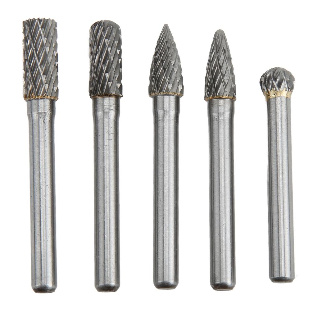 5PcsSet Tungsten Carbide Rotary Burrs Bits Set 6x8mm Double Cut for Polishing Grinding Engraving