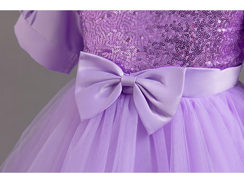 Girls' Sequin Mesh Party Dress - Puffy Skirt for Weddings & Birthdays
